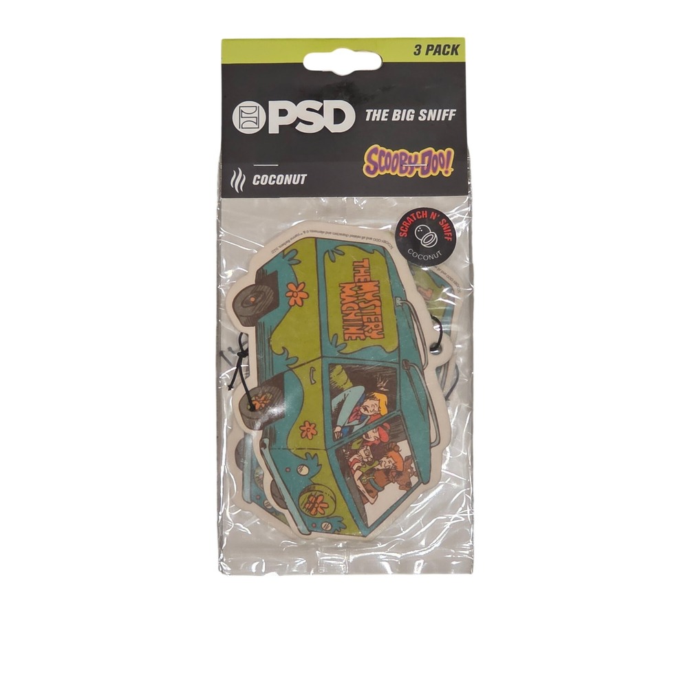 PSD Scooby-Doo Mystery Machine Air Freshener 3 Pack Coconut The Big Sniff NEW